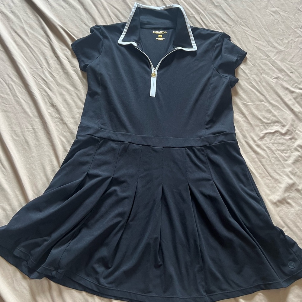 Lily Pulitzer Luxletic Black Dress with White Collar